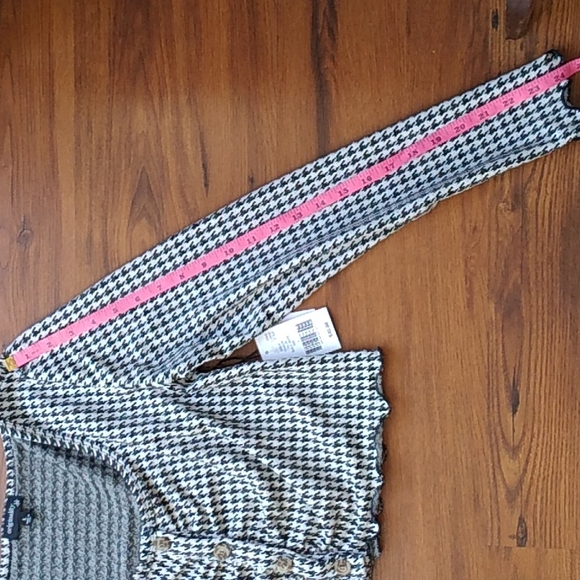 SALE$ NWT Y2K Houndstooth Button Crop Top L - Picture 6 of 8